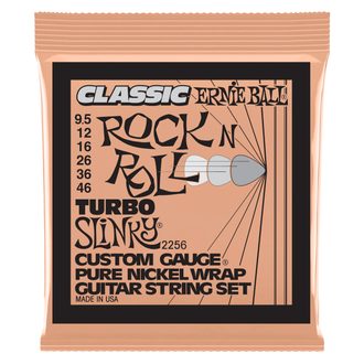 2256 Ernie Ball Turbo Slinky Classic Rock n Roll Pure Nickel Wrap Electric Guitar Strings 9.5-46 Gauge - struny pro elektrickou kytaru - 1ks