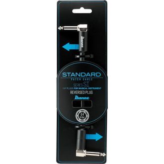 IBANEZ SI Series SI04PR (Standard) Guitar Instrument Cable - Right Angle / Reversed Right Angle Patch Cable - Male - Male - Black - 0,12 m / 0,4 ft - propojovací kabel - 1ks