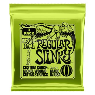 3221 Ernie Ball Nickel Regular Slinky 3 Pack /.010 - .046 / - struny na elektrickou kytaru - 3ks