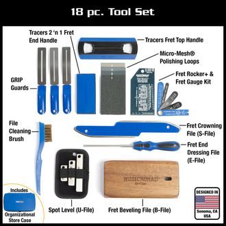 MusicNomad MN880 Fret Tool 18 pc. Set - set nástrojů na udržbu pražců - 18ks