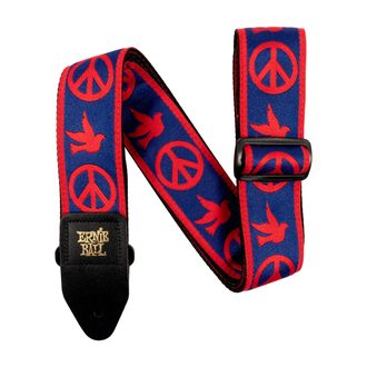 4698 Ernie Ball Red and Blue Peace Love Dove Jacquard Strap - kytarový pás