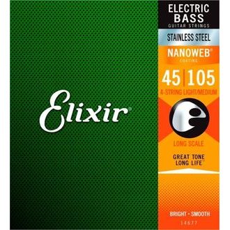 Elixir Bass Nanoweb Light Medium Stainless Steel  / 45 - 105 / - struny na basovou kytaru