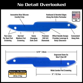 MN872 Guitar Fret Leveling Kit - 11 pc. – sada nástrojů k zabroušení, zarovnání, zaoblení a vyleštění kytarových pražců - 11ks