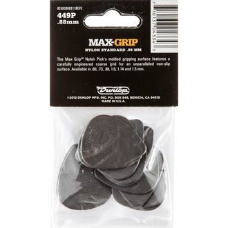 Dunlop - Nylon Max Grip - 0.88mm - Guitar Picks - 12pcs
