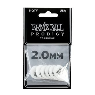 9336 Ernie Ball 2.0mm White Teardrop Prodigy Picks - trsátko - 6ks