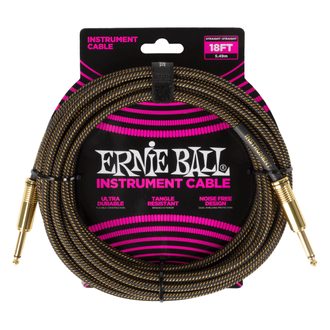 6432 Ernie Ball Braided Instrument Cable Straight/Straight 18ft - Pay Dirt - " opletený " nástrojový kabel - 5.5m - 1ks