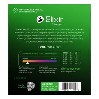 Elixir Bass Nanoweb Light 5str  Nickel Plated Steel / 45 - 130 / - struny na basovou kytaru - 1ks