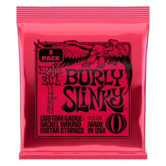 3226 Ernie Ball Nickel Burly Slinky 3 Pack /.011 - .052 / - struny na elektrickou kytaru - 3ks