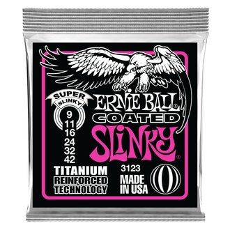 3123 Ernie Ball Coated Electric Titanium RPS Super Slinky .009 - .042 - " potažené " struny na elektrickou kytaru - 1ks