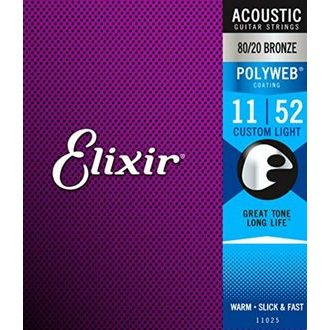 Elixir Acosutic 80/20 Bronze Polyweb 11 / 52 - struny na akustickou kytaru