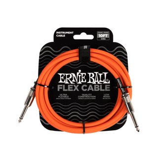 6416 Ernie Ball Flex Instrument Cable Straight/Straight 10ft  - Orange - nástrojový kabel 3m - 1ks