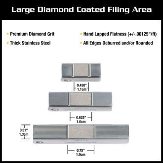 MusicNomad MN813 Fret Leveler - Diamond U-File - 3 Pack (1.25”, 2”, 3”) - nástroj pro vyrovnání pražců na kytaře - 3ks