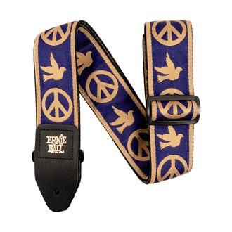 4699 Ernie Ball Navy Blue and Beige Peace Love Dove Jacquard Strap - kytarový pás