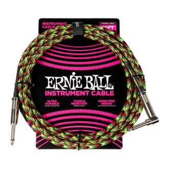 6481 Ernie Ball Braided Instrument Cable Straight/Angle 10ft - Good Vibrations - nástrojový kabel - 3.05 m - 1ks
