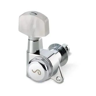 M06182 MusicMan Tuning Key M6-IND - Chrome w/ Pearl Button B & E (New Small Wheel post 2/10/20) - náhradní mechanika - 1ks