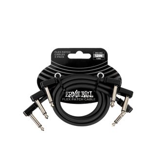6445 Ernie Ball Flex Patch Cable 12" Black Multi-Pack - sada propojovacích kabelů - 30.48cm - 3ks