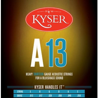 Kyser USA HEAVY BLUEGRASS A13, 92/8 phosphor bronze, 13-58 - struny na akustickou kytaru - 1ks