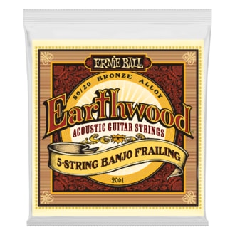 2061 Ernie Ball Earthwood 5-String Banjo Frailing Loop End 80/20 Bronze - struny na banjo - 1ks