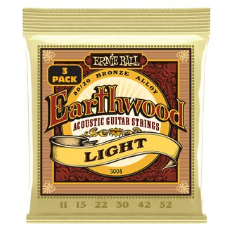 3004 Ernie Ball Earthwood Light 80/20 Bronze 3 Pack /.011 - .052 / - akustické struny - 3ks