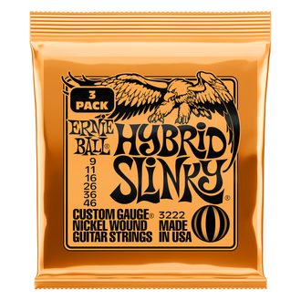 3222 Ernie Ball Nickel Hybrid Slinky Orange 3 Pack /.009 - .046 / - struny na elektrickou kytaru - 3ks