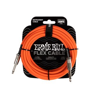 6421 Ernie Ball Flex Instrument Cable Straight/Straight 20ft  - Orange - nástrojový kabel - 1ks