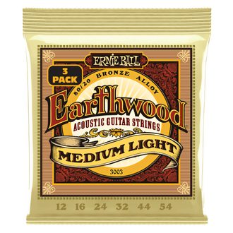 3003 Ernie Ball Earthwood Medium Light 80/20 Bronze 3 pack / .012 - .054 / - akustické struny - 3ks