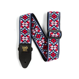 4639 Ernie Ball Taos Fire Red Jacquard Strap - kytarový pás