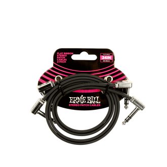 6406 Ernie Ball 24" Flat Ribbon Stereo Patch Cable Black 2 Pack - set propojovacích stereo kabelů 60.96cm - 2ks