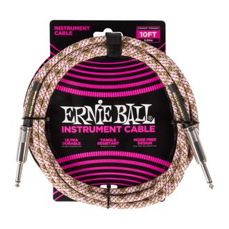 6426 Ernie Ball Braided Instrument Cable Straight/Straight 10ft - Emerald Argyle - " opletený " nástrojový kabel - 3.05m - 1ks