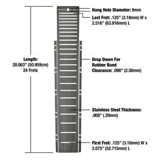 MusicNomad MN800 Fret Shield™ Fretboard Protector Guard pro F-25.50" / 64.77cm / Guitar Fret Scale - 1ks