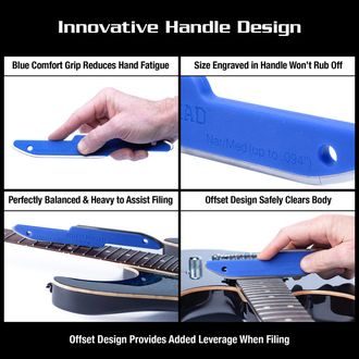 MusicNomad MN850 Diamond Coated, Safe Zone Fret Crowning File (S-File) - nástroj na dotvarování a zakulacení pražců kytary - 1ks