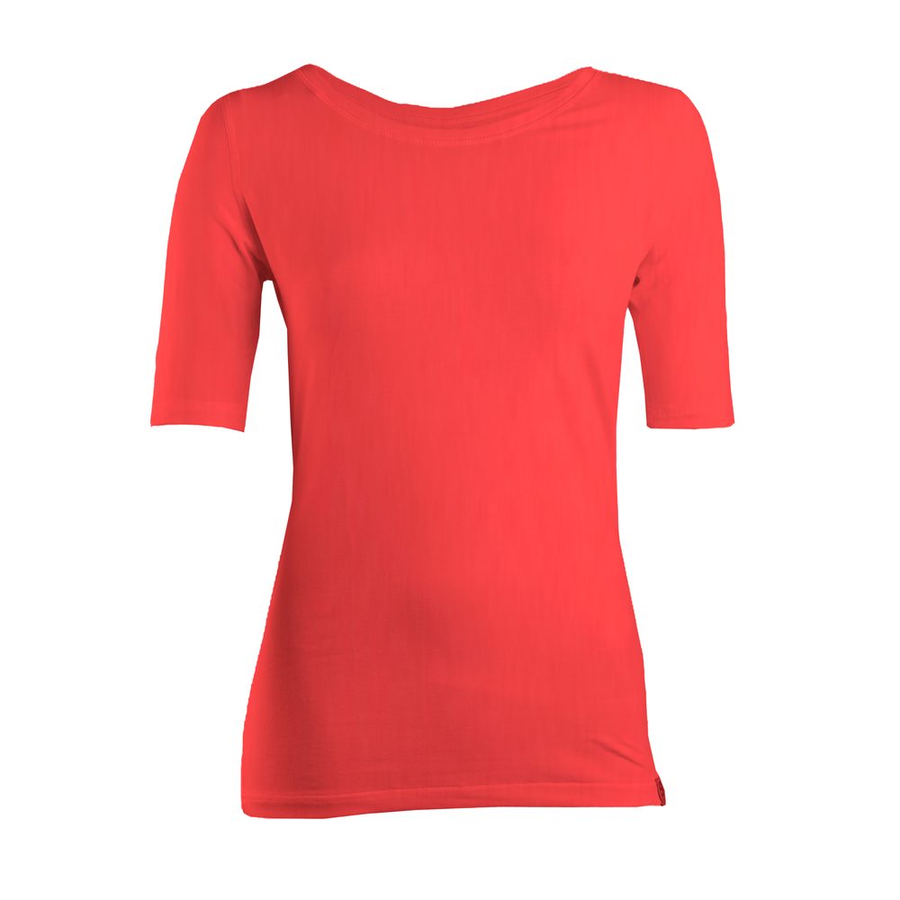 Levně Dámské triko prodloužený rukáv - M - červená