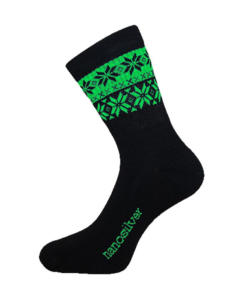 Levně Termo ponožky SNOW černé - XL 47/49 - černá/zelená