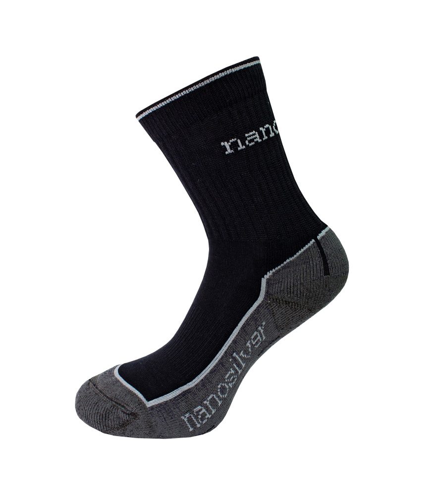 Levně Sportovní termo ponožky se stříbrem - M 39/42 - černé