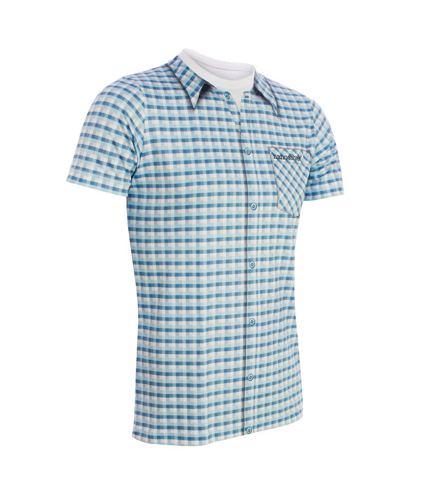 Levně Funkční triko FRAYER s potiskem košile - XXL - modrá