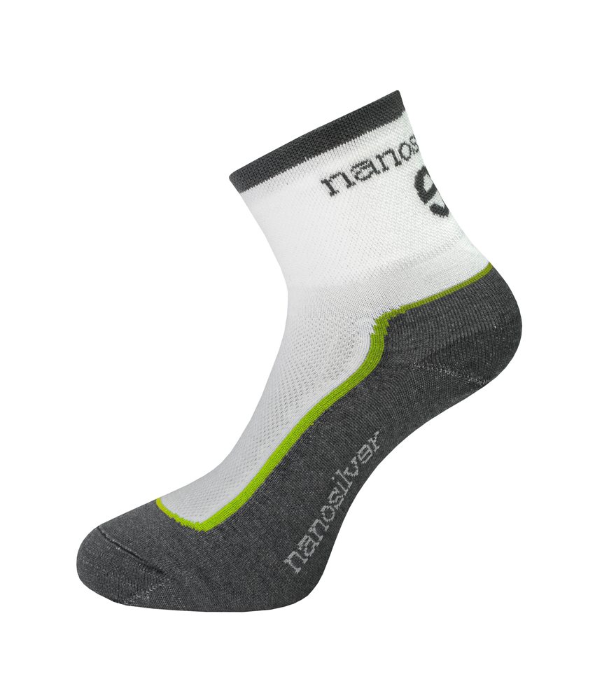 nanosilver Cyklo ponožky se stříbrem + Coolmax - XL 47/49 - světlé se zelenou