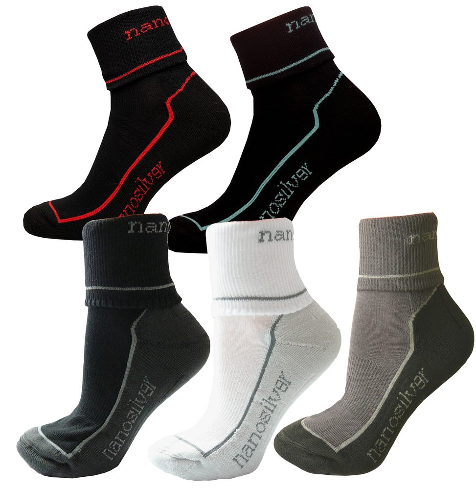 Levně 4+1 sada sportovní ohrnovací ponožky se stříbrem nanosilver