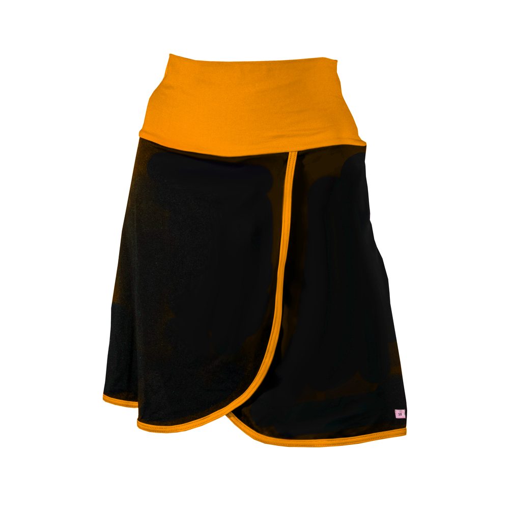 nanosilver Dámská sportovní sukně Classic - S - černá/oranžová - delší