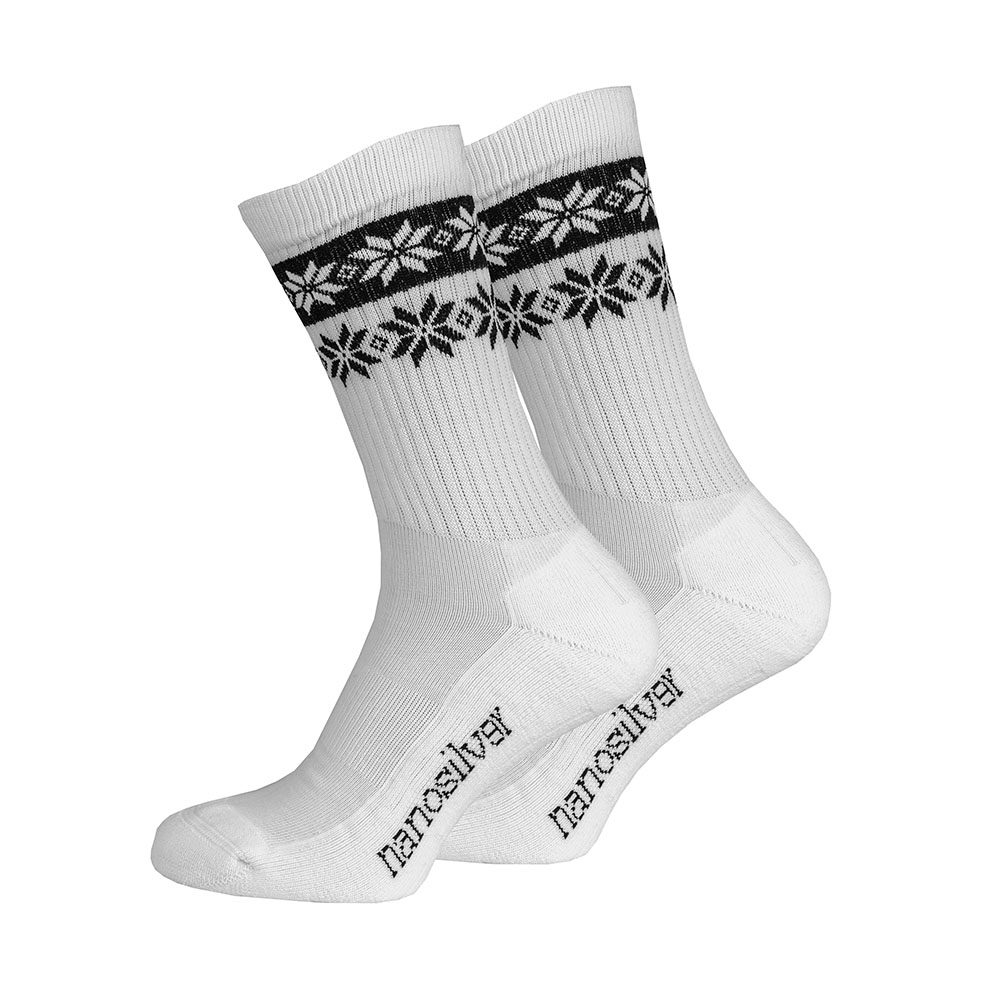Levně Termo ponožky se stříbrem SNOW - L 43/46 - bílá/černá