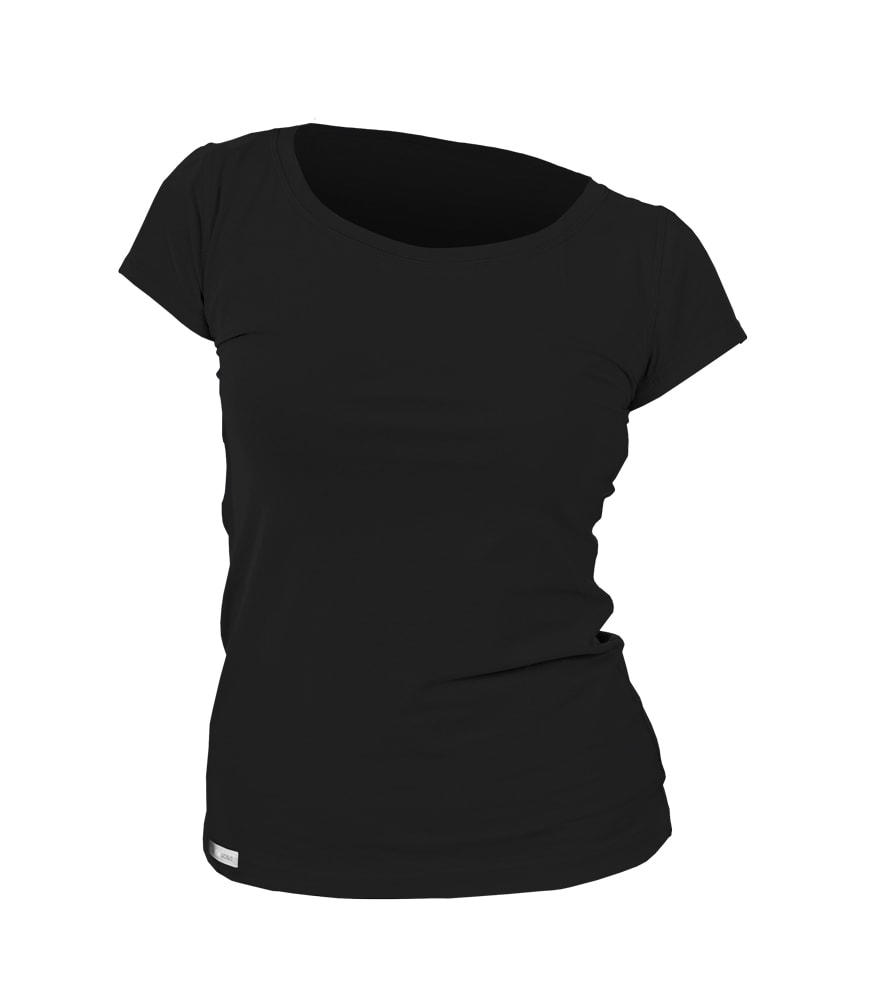 Levně Dámské triko krátký rukáv - XL - černé