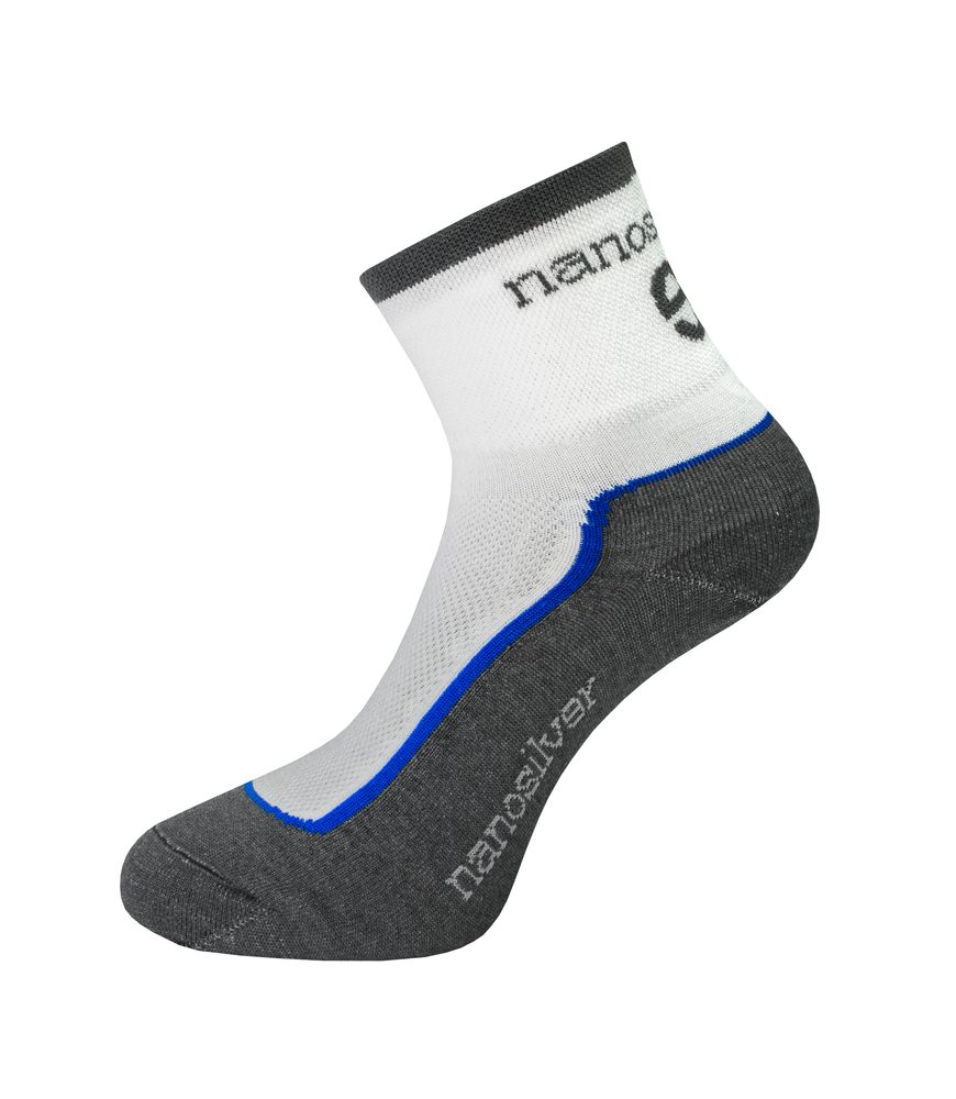 nanosilver Cyklo ponožky se stříbrem + Coolmax - S 35/38 - světlé s modrou