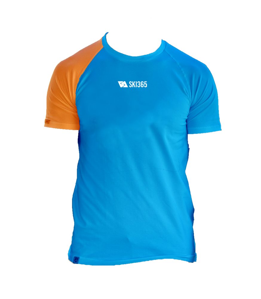 Levně Pánské triko SKI365 oranžový rukáv - 3XL - modrá
