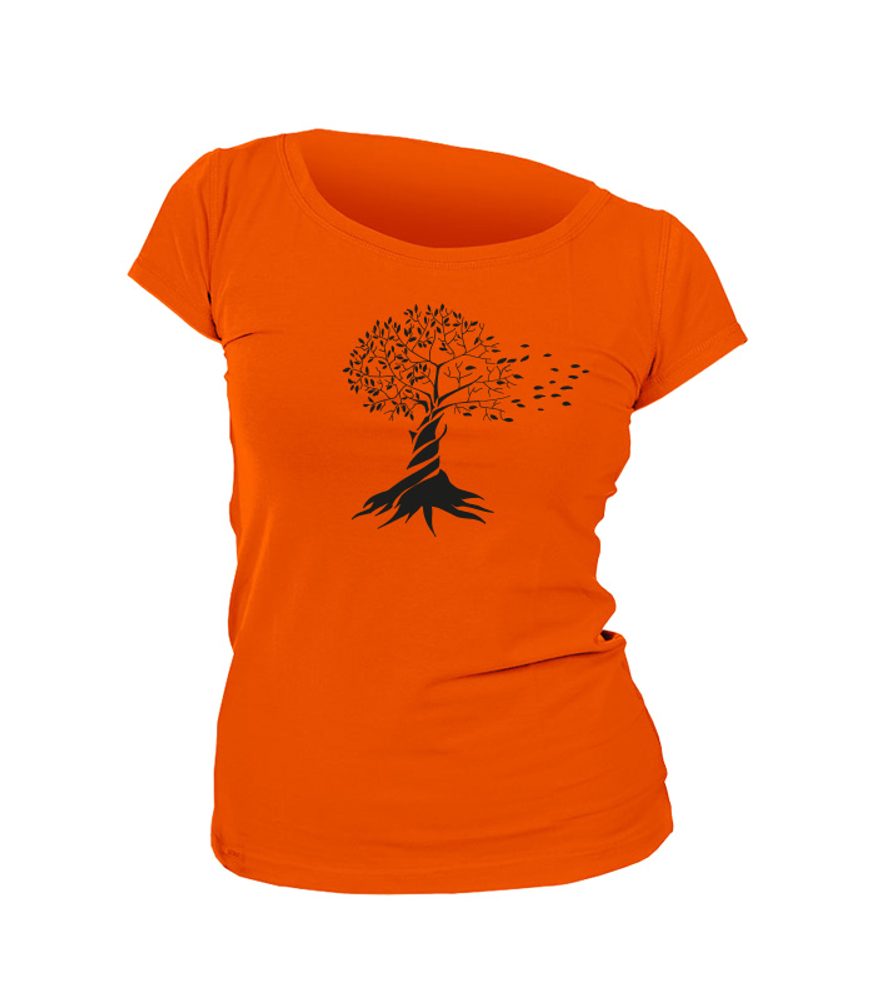 Levně Dámské triko - potisk BREEZE - XL - oranžová
