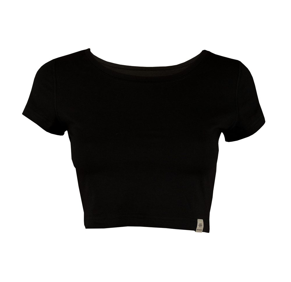 Levně Dámské Crop Top krátký rukáv - XL - černá