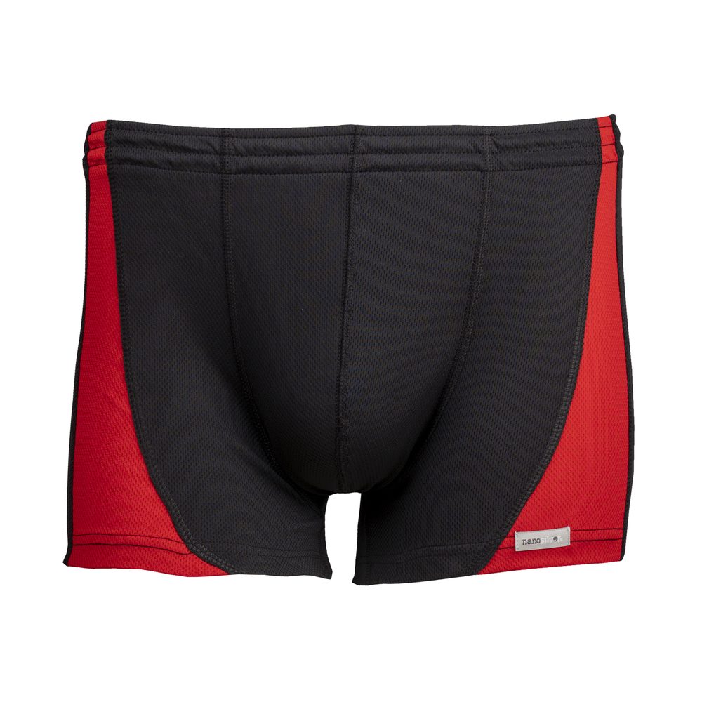 Levně Boxerky + Coolmax se vsadkou - XL - černá/červená