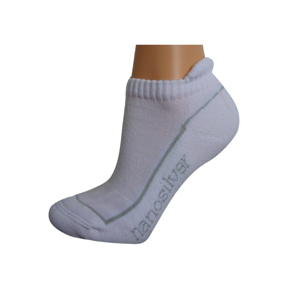 nanosilver Kotníkové ponožky nanosilver - L 43/46 - bílé