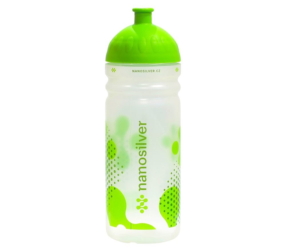 nanosilver Antibakteriální sportovní láhev BUBBLE, 0,7l - čirá - zelená