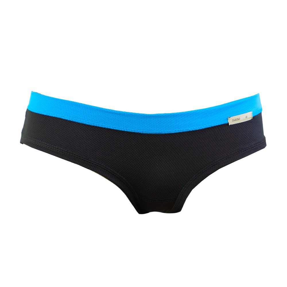 Levně Kalhotky + Coolmax - černé s barevným pruhem - 44 - černé s modrým pruhem