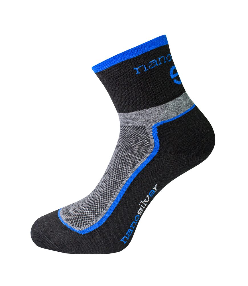 nanosilver Cyklo ponožky se stříbrem + Coolmax - L 43/46 - tmavé s modrou