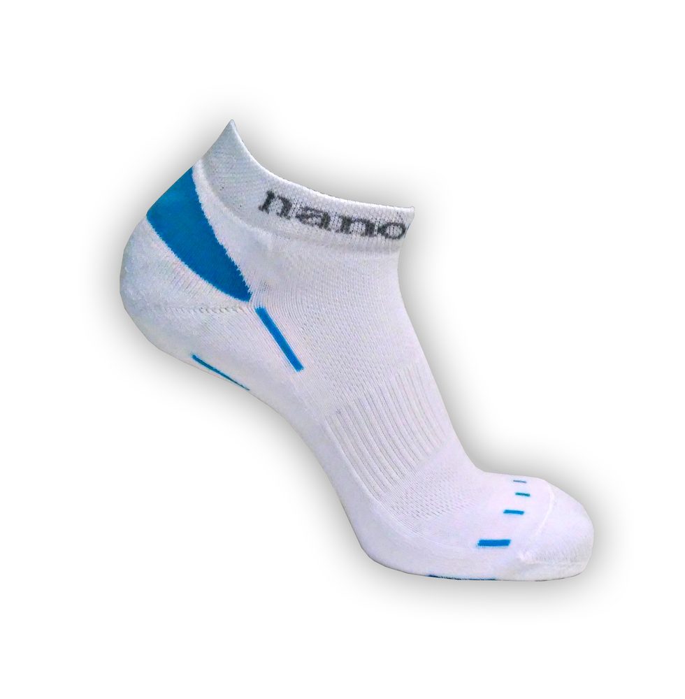 nanosilver Sportovní ponožky nízké kotníkové - L 43/46 - bílo/modré